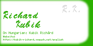 richard kubik business card